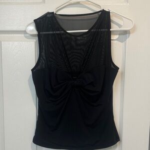 Abercrombie & Fitch Black Mesh Bow Tank Top